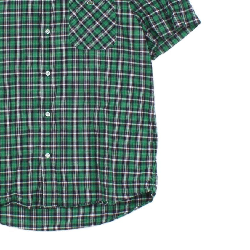 Mens Plaid Shirt Button Up Short Sleeve