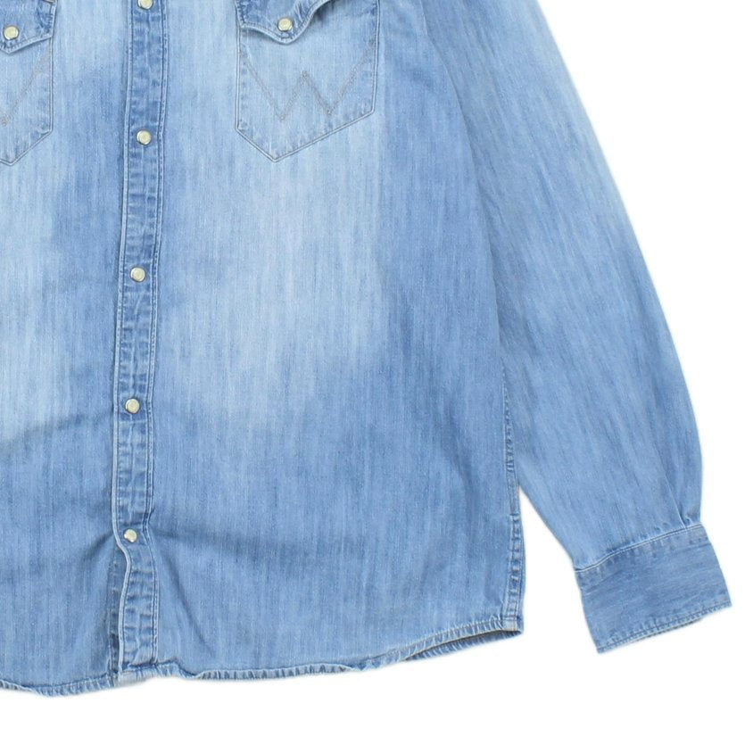 Mens Denim Shirt Western Snap