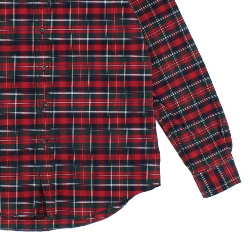 Mens Plaid Shirt Custom Fit Button Up Long Sleeve