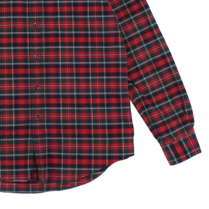 Mens Plaid Shirt Custom Fit Button Up Long Sleeve
