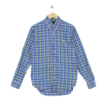 Mens Plaid Shirt Button Up Check