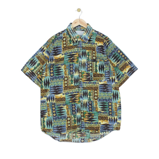 Mens Abstract Shirt Short Sleeve