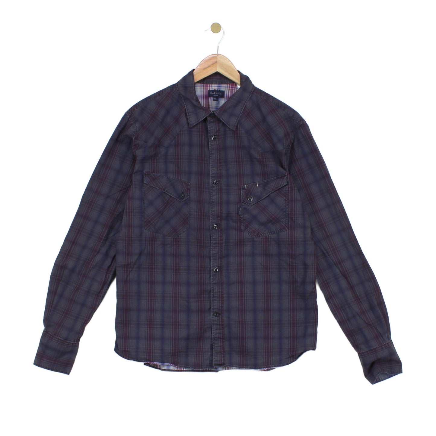 Mens Plaid Shirt Long Sleeve Snap