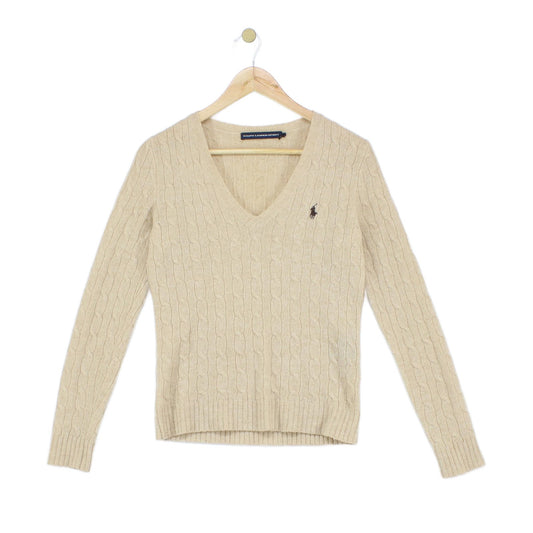 Womens V-Neck Jumper Knit Lambswool