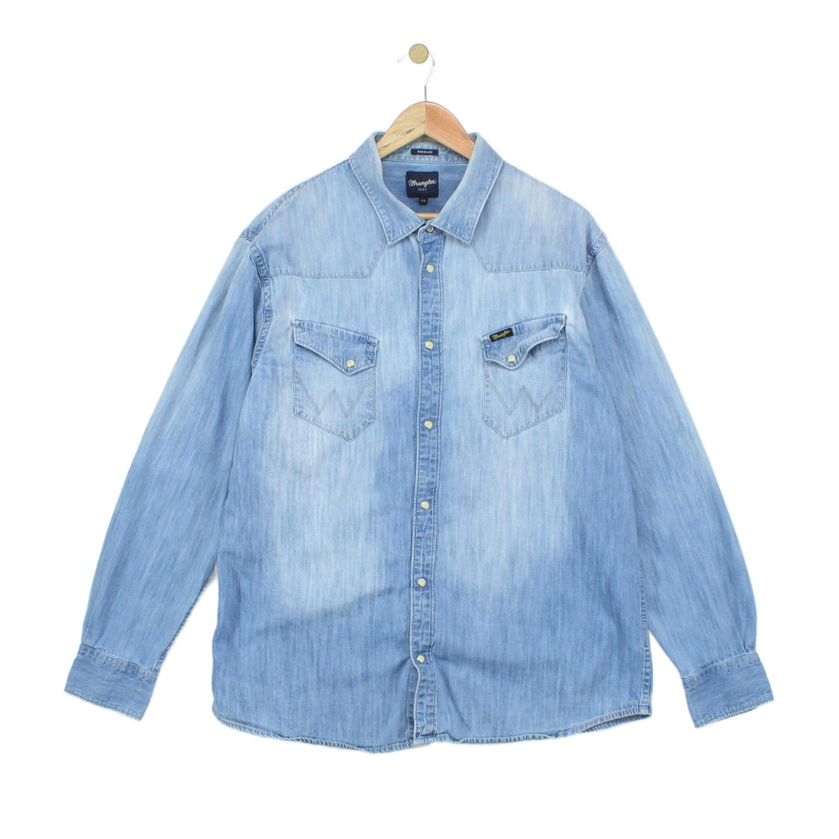 Mens Denim Shirt Western Snap