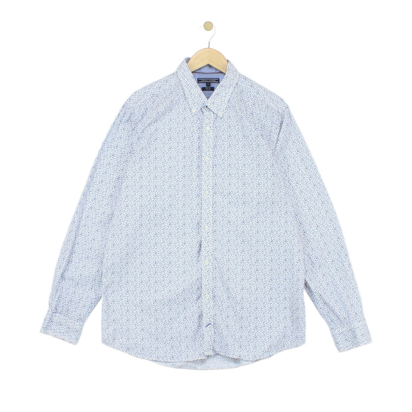 Mens Patterned Shirt Stretch Slim Fit Long Sleeve
