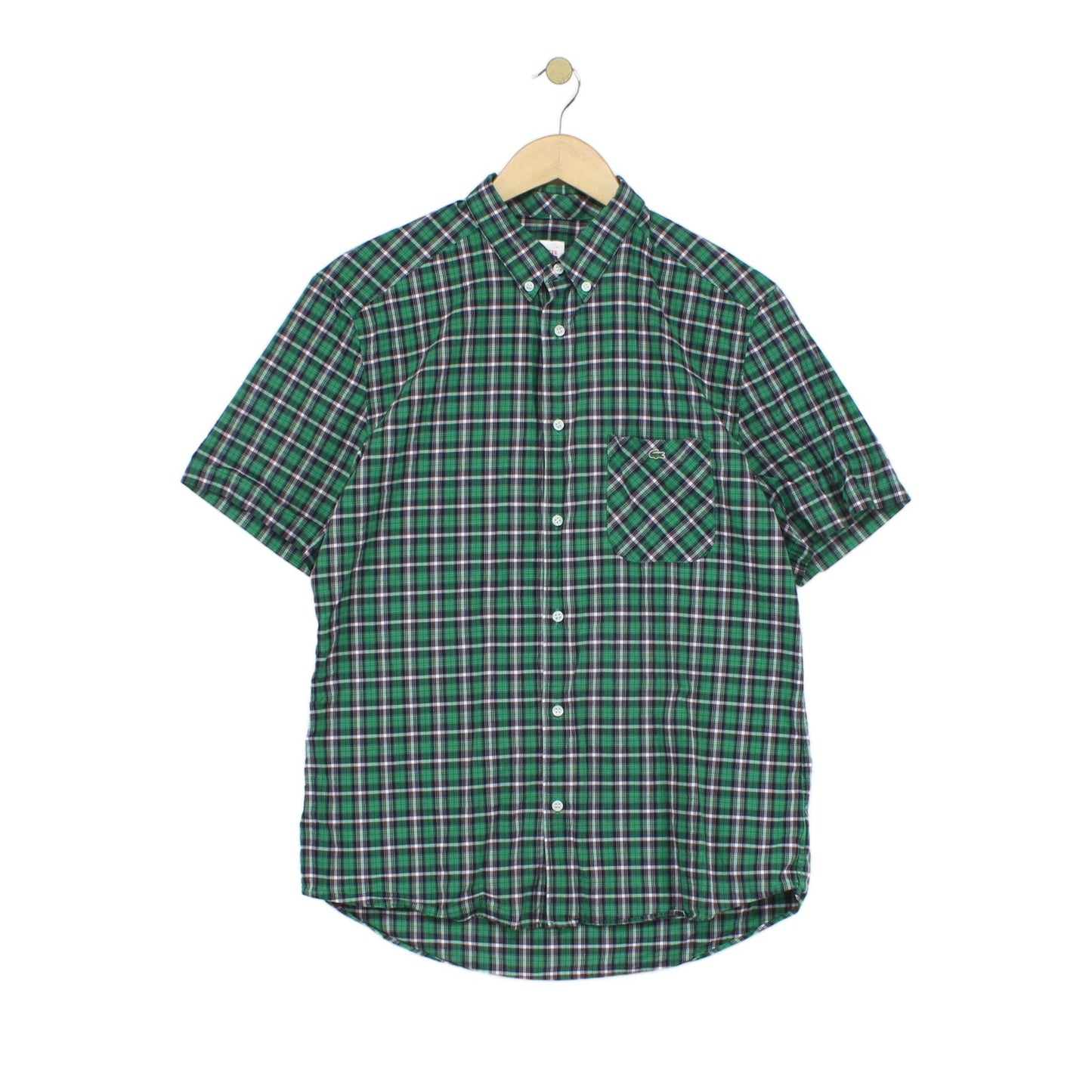 Mens Plaid Shirt Button Up Short Sleeve