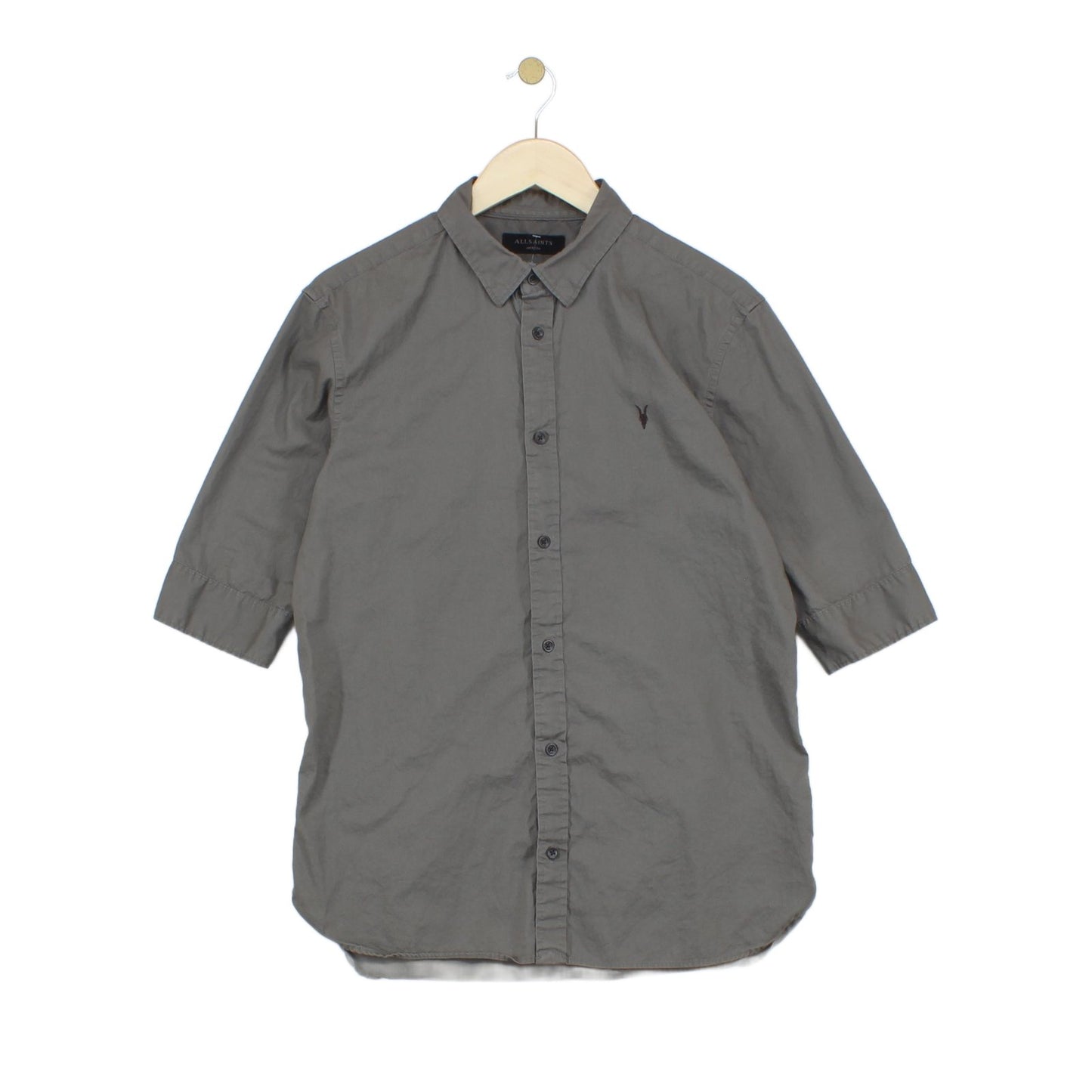 Mens Shirt Button Up Collared Short Sleeve