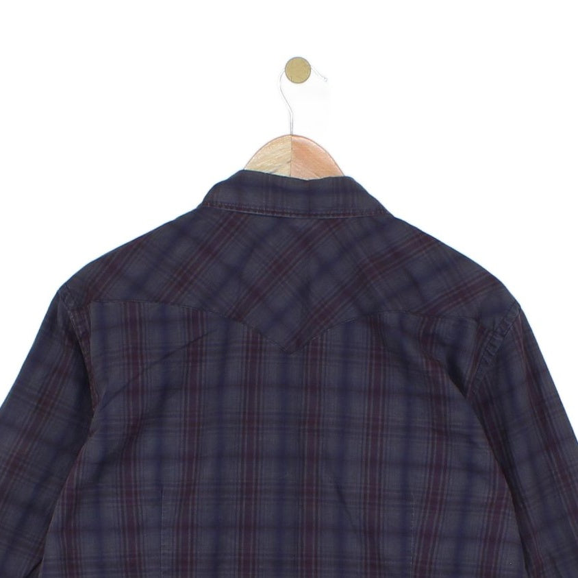 Mens Plaid Shirt Long Sleeve Snap