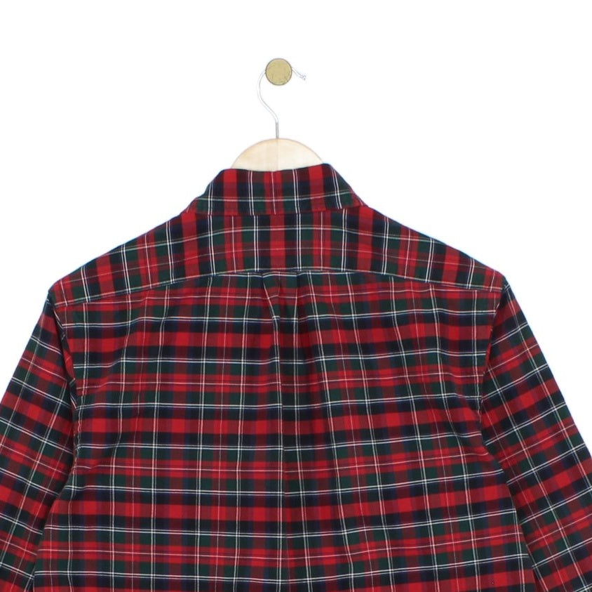 Mens Plaid Shirt Custom Fit Button Up Long Sleeve