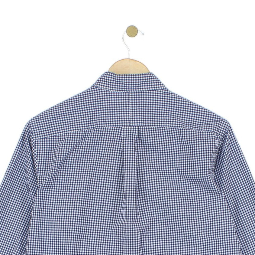 Mens Check Shirt Button Down Long Sleeve Cotton