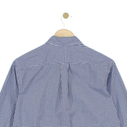 Mens Check Shirt Button Down Long Sleeve Cotton