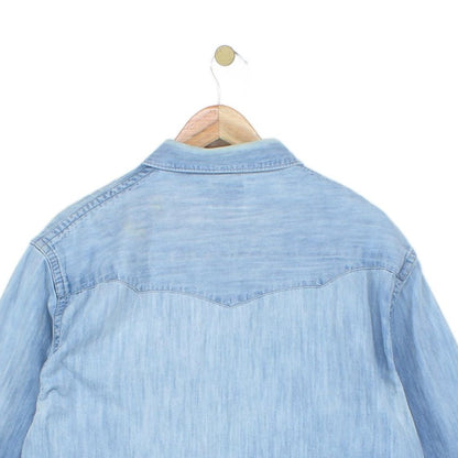 Mens Denim Shirt Western Snap