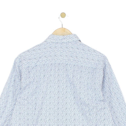 Mens Patterned Shirt Stretch Slim Fit Long Sleeve