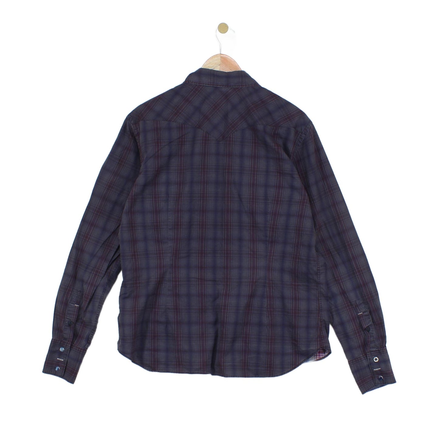 Mens Plaid Shirt Long Sleeve Snap
