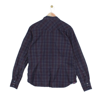 Mens Plaid Shirt Long Sleeve Snap