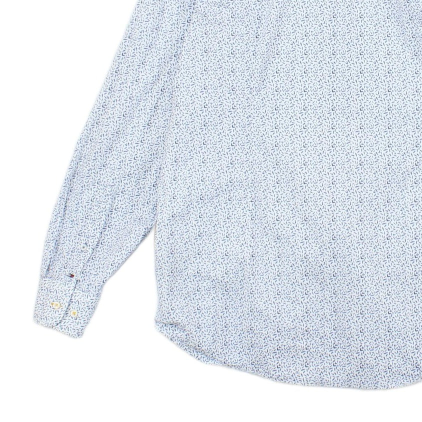 Mens Patterned Shirt Stretch Slim Fit Long Sleeve
