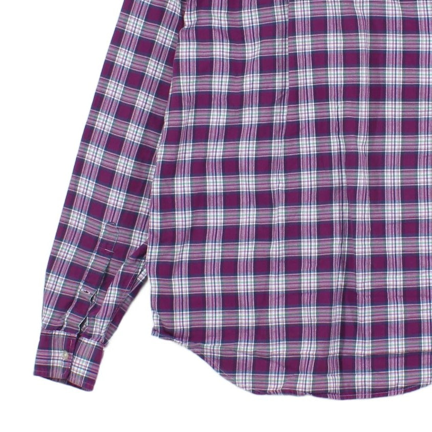 Mens Plaid Shirt Button Up Check