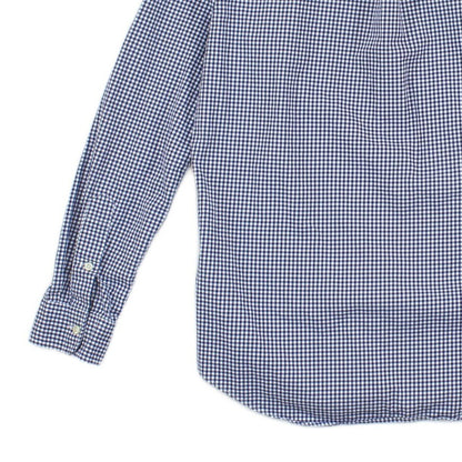 Mens Check Shirt Button Down Long Sleeve Cotton