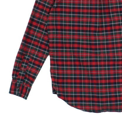 Mens Plaid Shirt Custom Fit Button Up Long Sleeve