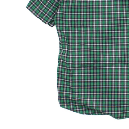 Mens Plaid Shirt Button Up Short Sleeve