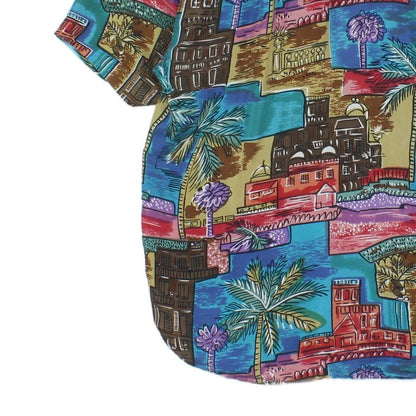 Mens Silk Abstract Shirt Short Sleeve