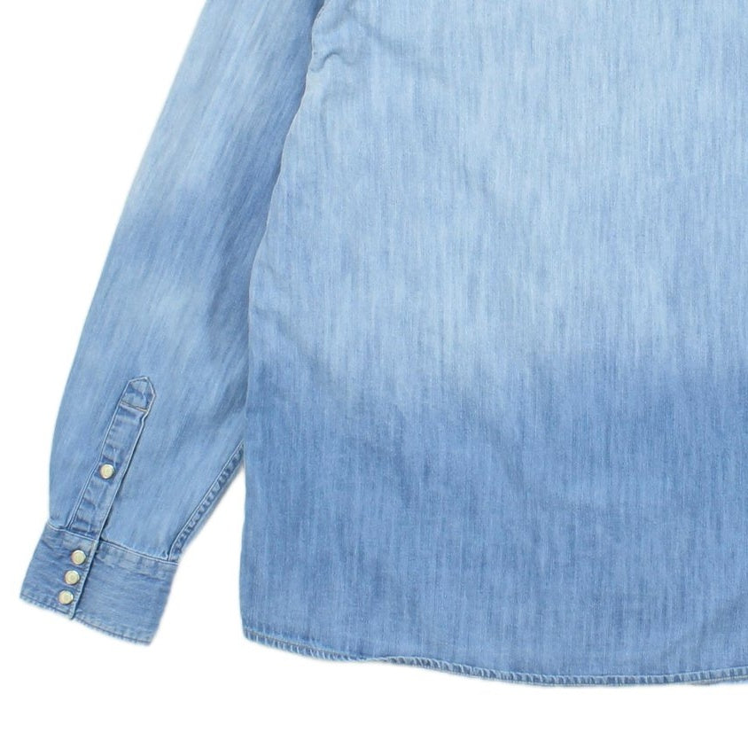 Mens Denim Shirt Western Snap