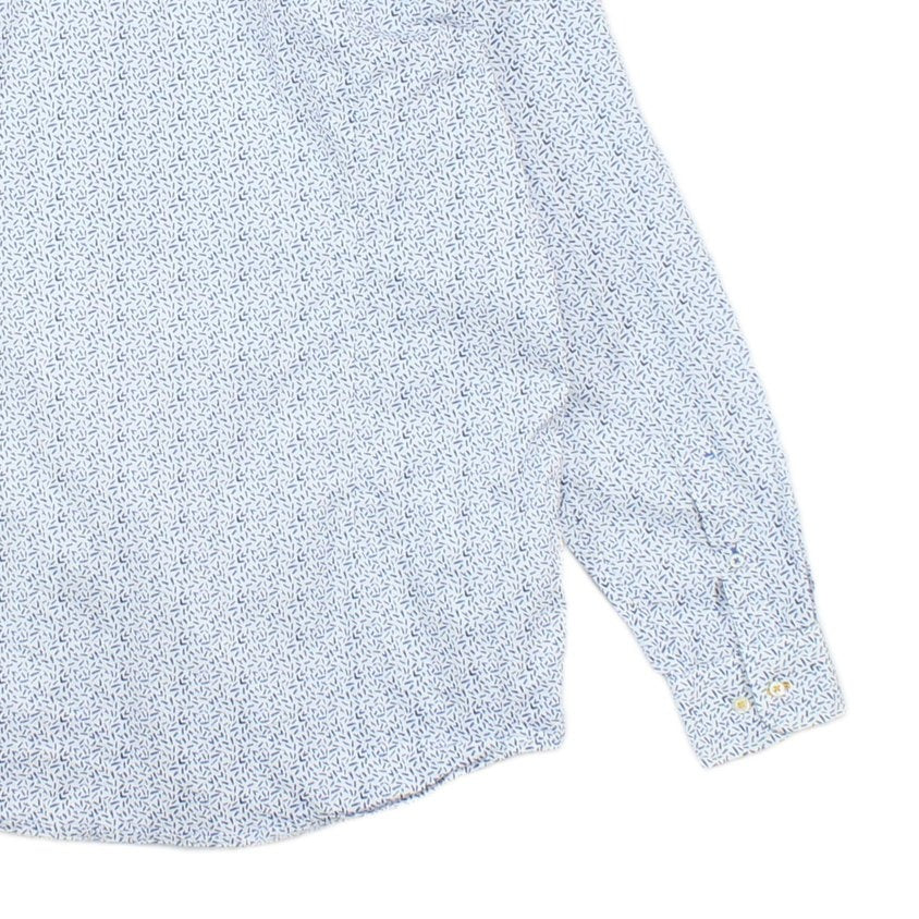Mens Patterned Shirt Stretch Slim Fit Long Sleeve