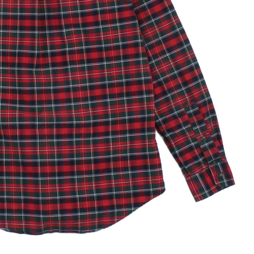 Mens Plaid Shirt Custom Fit Button Up Long Sleeve