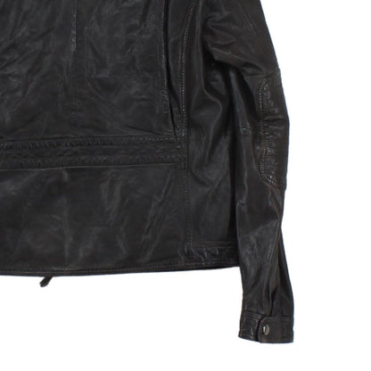 Mens Leather Jacket Full Zip Biker