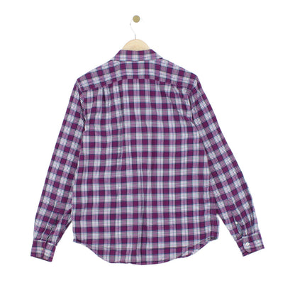 Mens Plaid Shirt Button Up Check