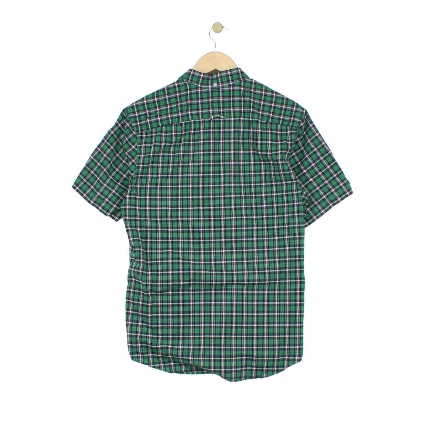 Mens Plaid Shirt Button Up Short Sleeve