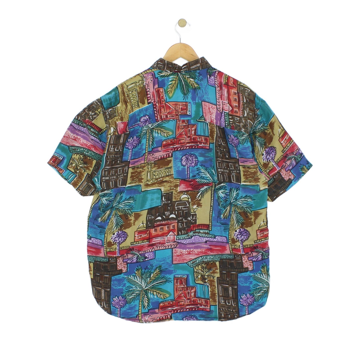 Mens Silk Abstract Shirt Short Sleeve