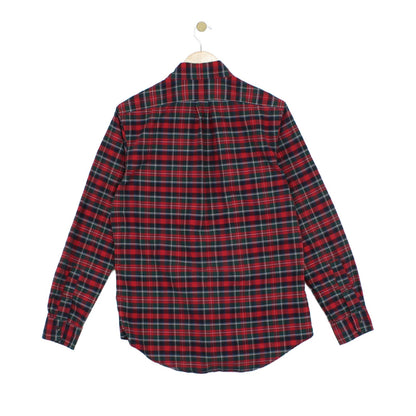 Mens Plaid Shirt Custom Fit Button Up Long Sleeve