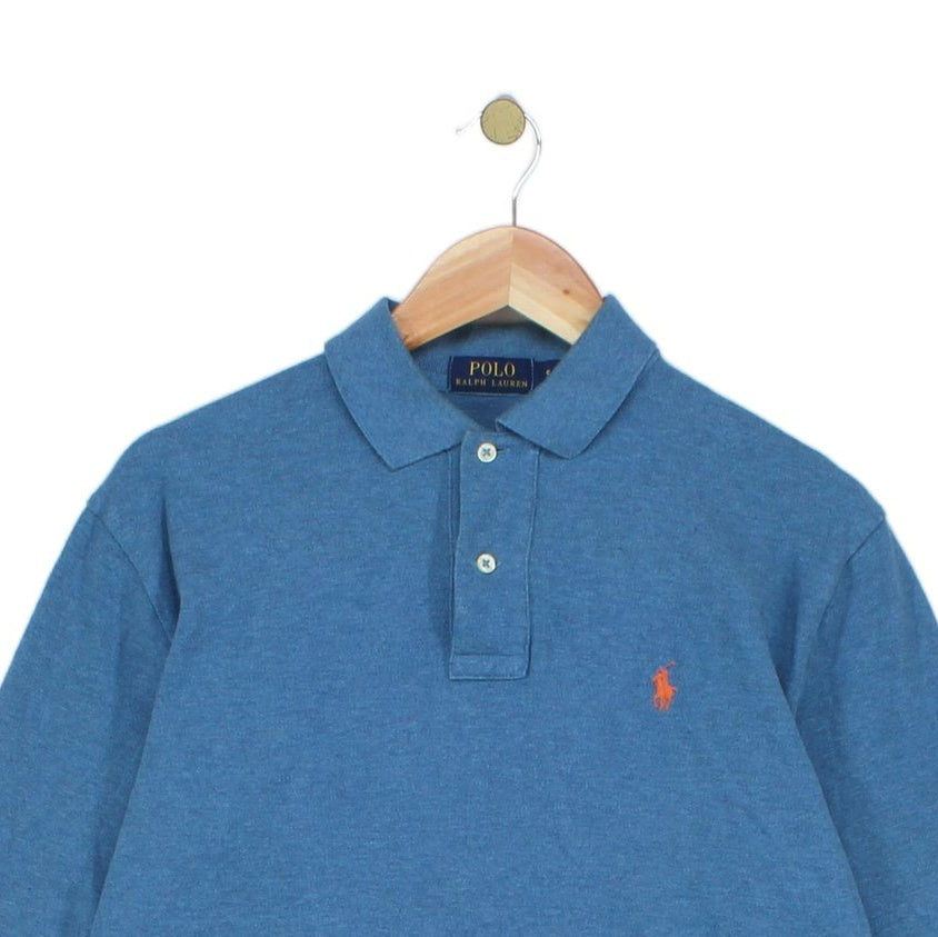 Mens Polo Shirt Long Sleeve Collared Cotton