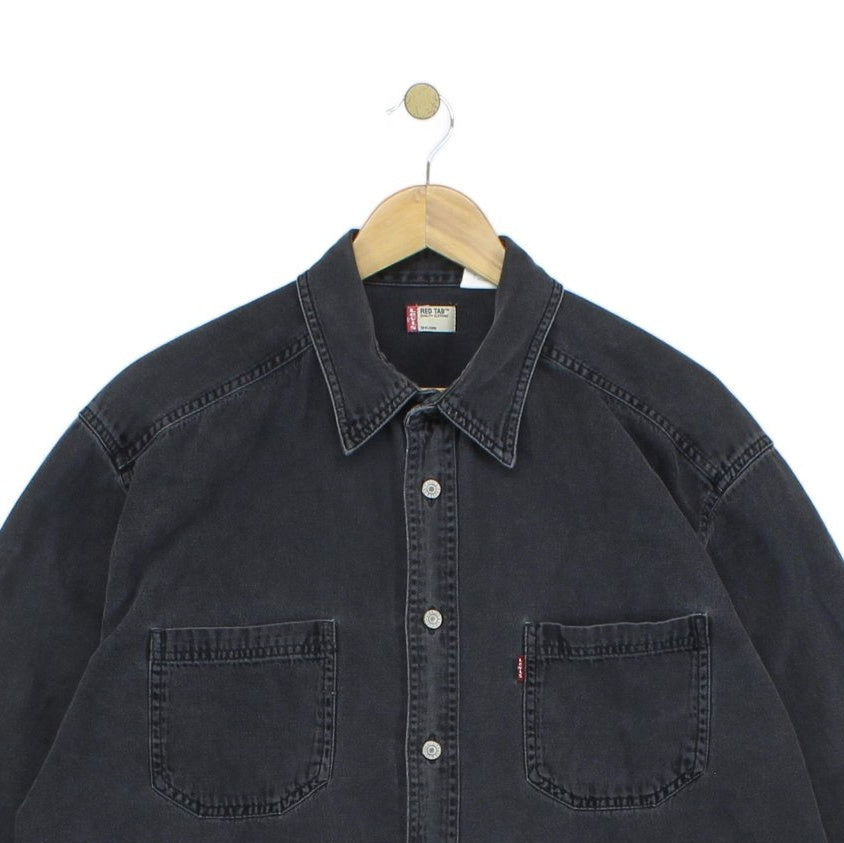 Mens Denim Shirt Long Sleeve Oversized
