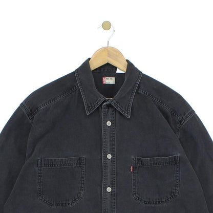 Mens Denim Shirt Long Sleeve Oversized