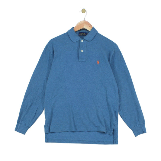 Mens Polo Shirt Long Sleeve Collared Cotton