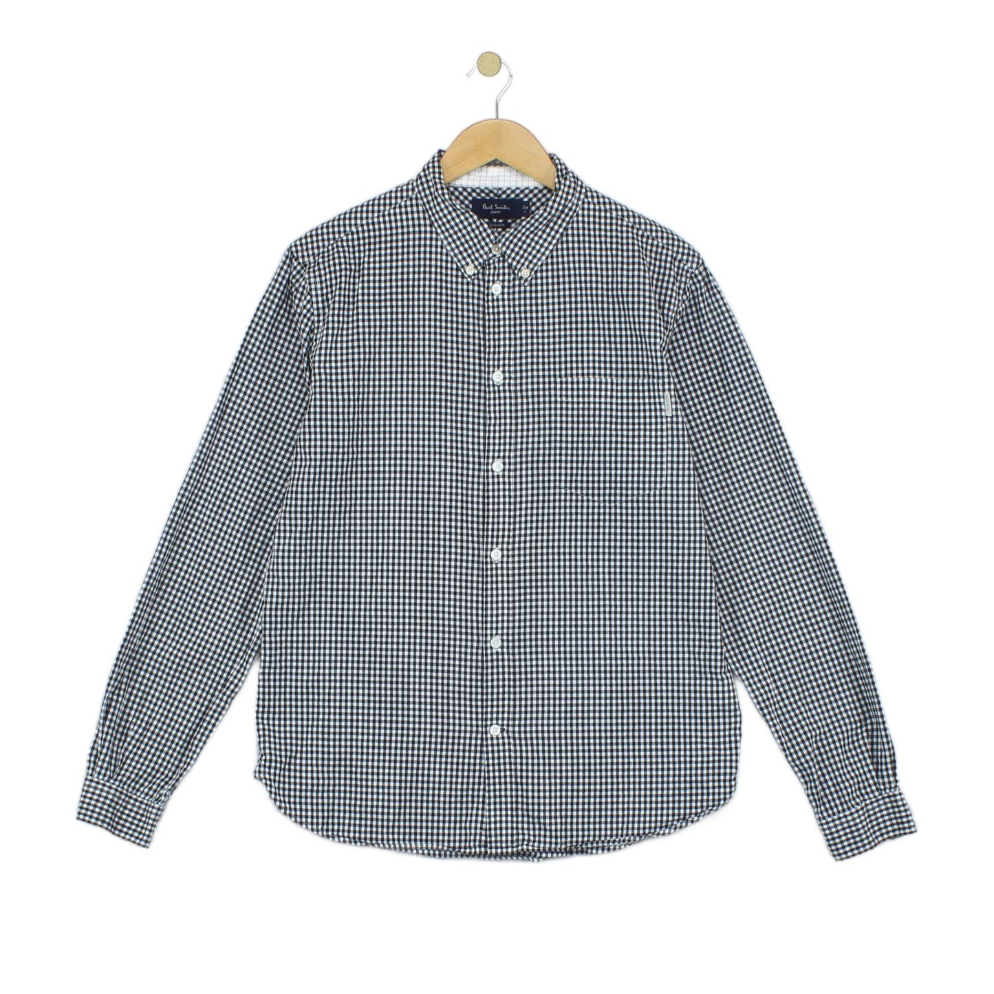 Mens Check Shirt Long Sleeve Tailored Fit