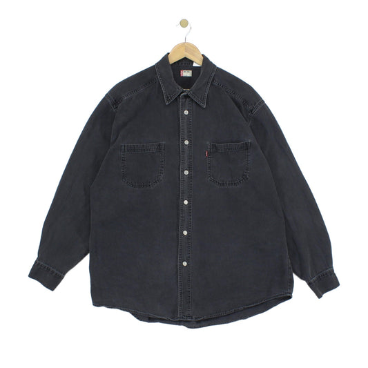 Mens Denim Shirt Long Sleeve Oversized