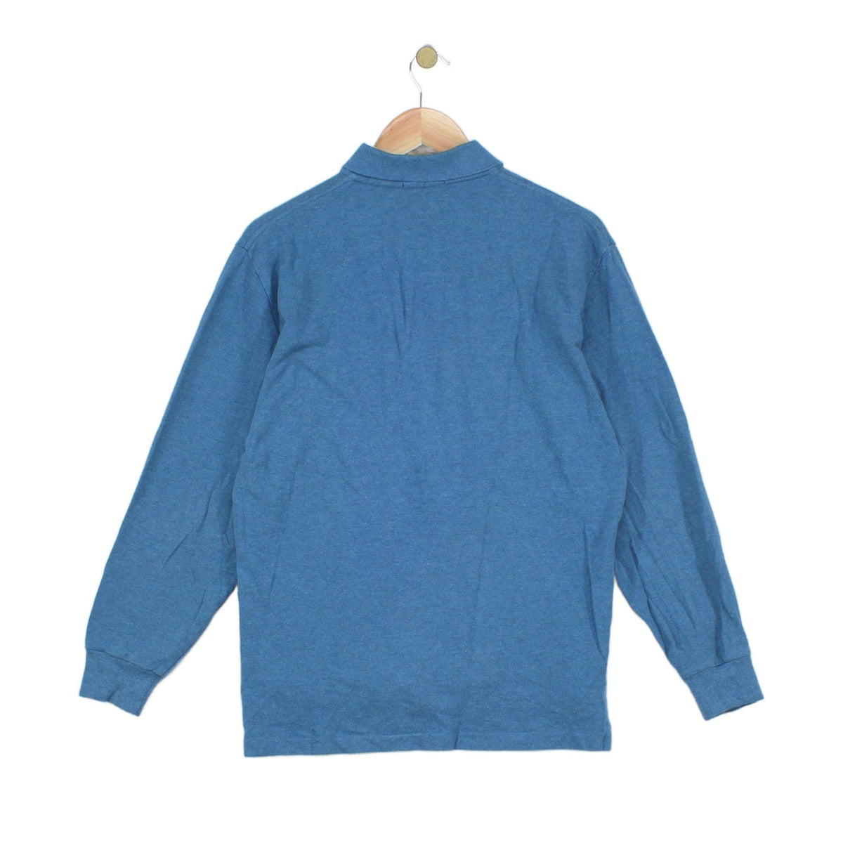 Mens Polo Shirt Long Sleeve Collared Cotton