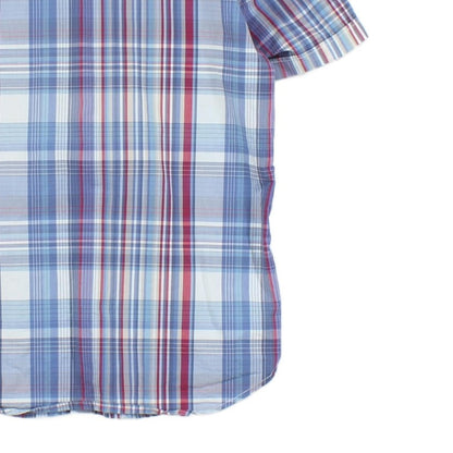Mens Plaid Shirt Slim Fit Short Sleeve Summer