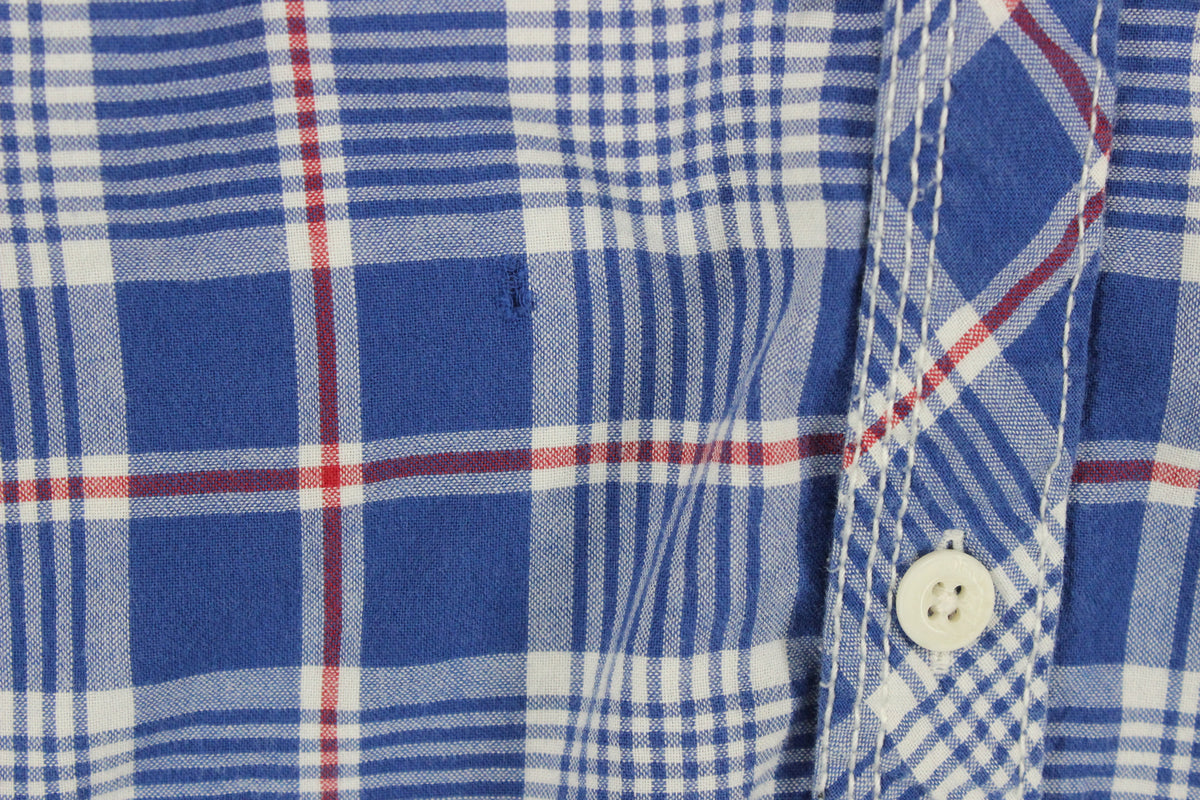 Mens Plaid Shirt Button Up Long Sleeve