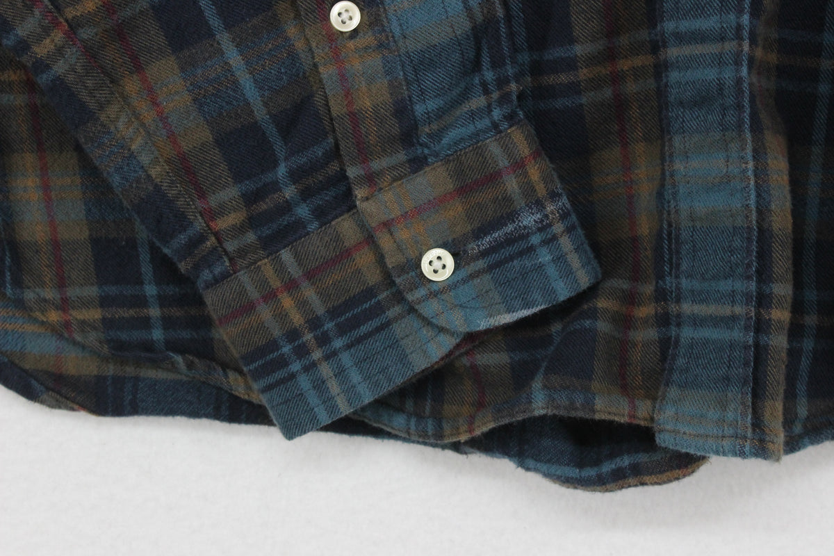 Mens Flannel Plaid Shirt Button Up Long Sleeve