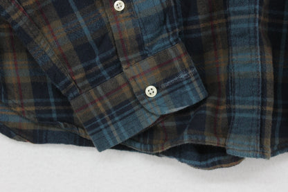 Mens Flannel Plaid Shirt Button Up Long Sleeve