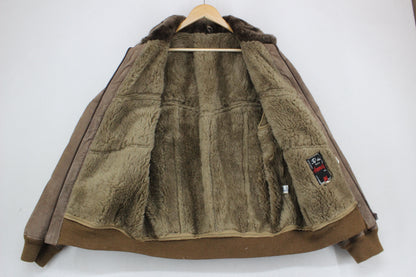 Mens Leather Jacket Shearling Lined Yugoslavia