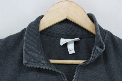 Mens 1/4 Zip Sweatshirt Ribbed Knit Logo