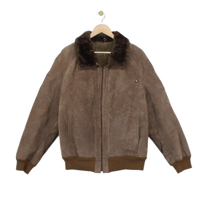 Mens Leather Jacket Shearling Lined Yugoslavia