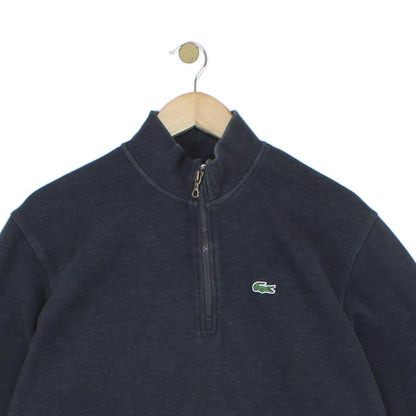 Mens 1/4 Zip Sweatshirt Ribbed Knit Logo