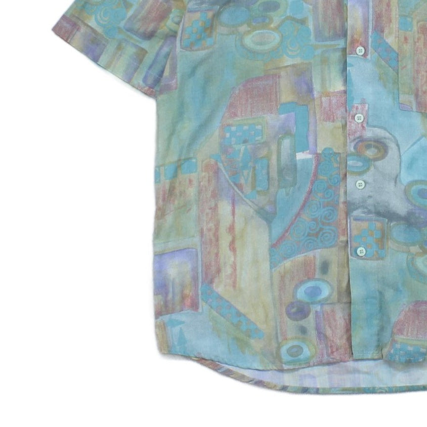 Mens Geometric Shirt  Short Sleeve